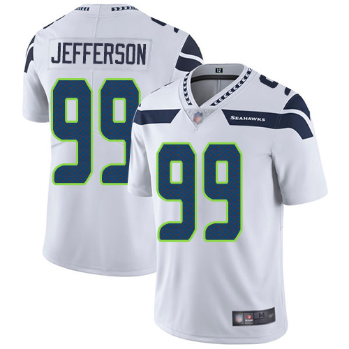Seattle Seahawks Limited White Men Quinton Jefferson Road Jersey NFL Football 99 Vapor Untouchable